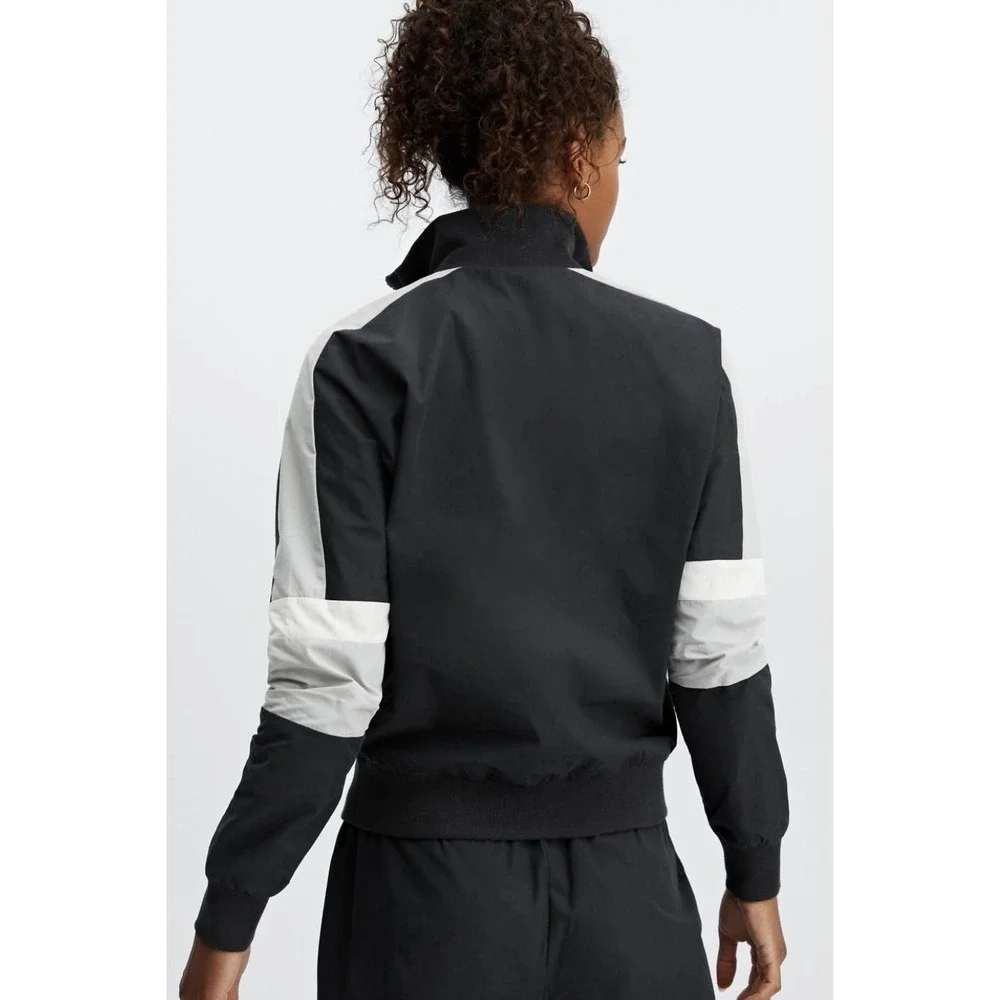 Fabletics | Women | Jayda Woven Black White Zip Up Athletic Jacket | Size Small - Picture 12 of 12